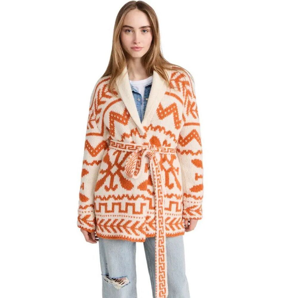 Mother The Belted Short Cardigan Alpaca Wool Sweater Small